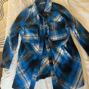 Blue Plaid Women's Jacket